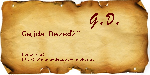 Gajda Dezső névjegykártya
